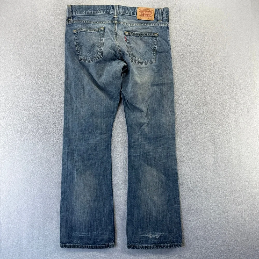 Vintage Leivs Jeans men's 34x34 Blue Denim Dark Wash Bootcut Baggy Wide leg 512